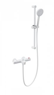 Смеситель для ванны с душем Wonzon & Woghand WW-C2001-A-MW с термостатом белый матовый